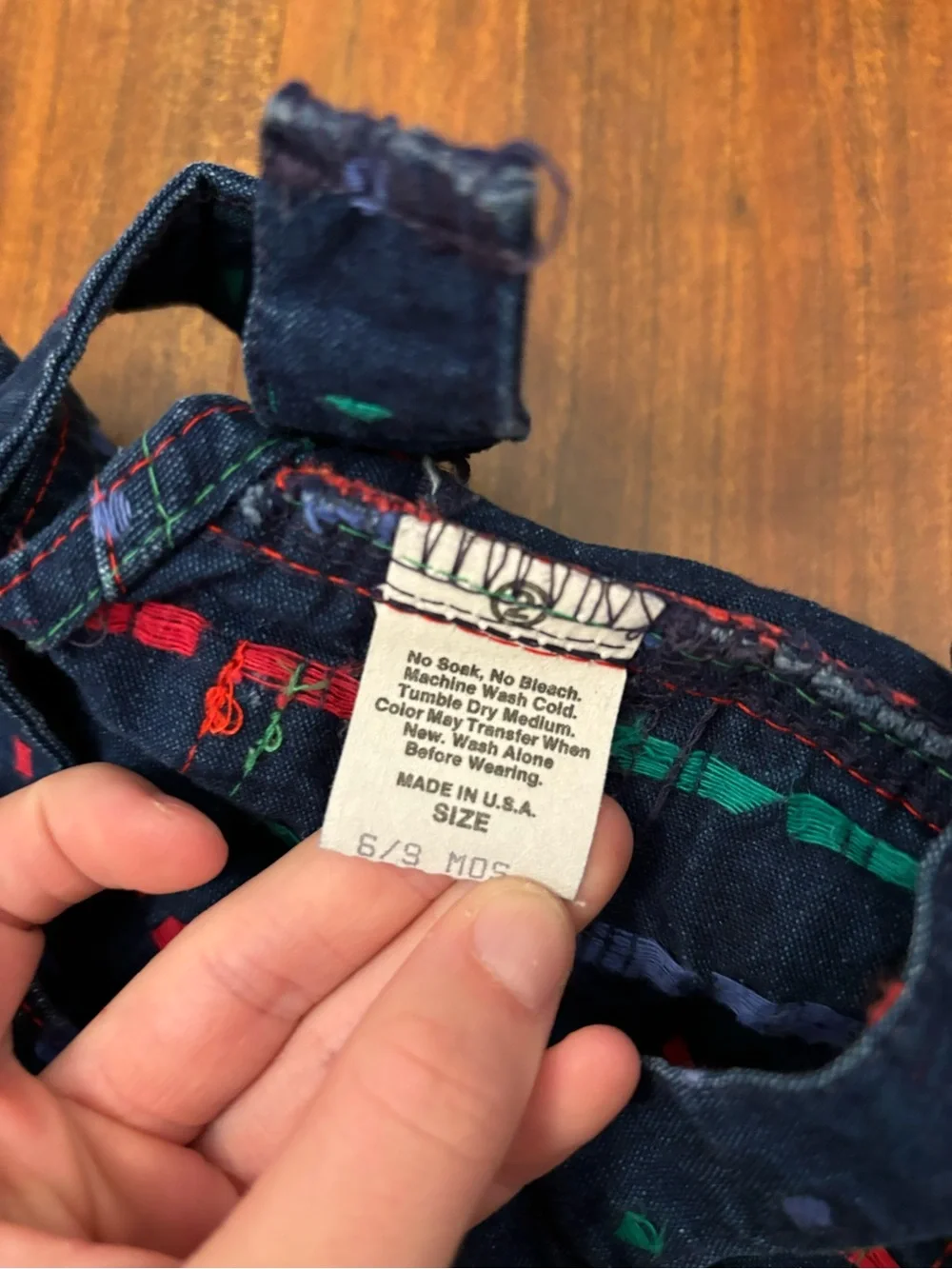Osh Kosh B’Gosh Vintage Denim Geometric Shapes Overalls